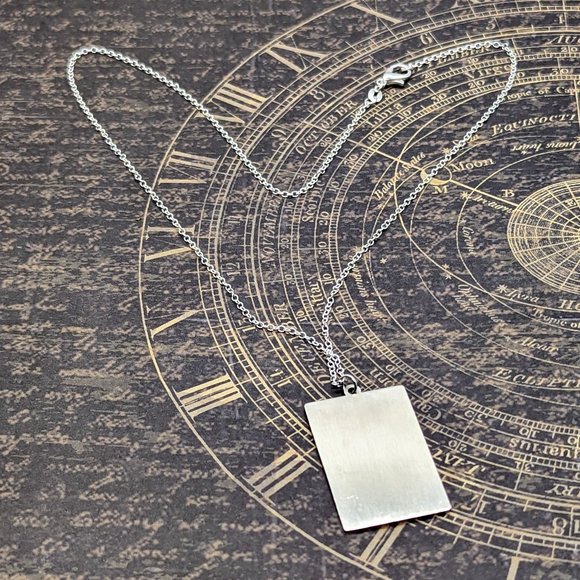 Justice Tarot Card Silver Necklace - Picture 3 of 3